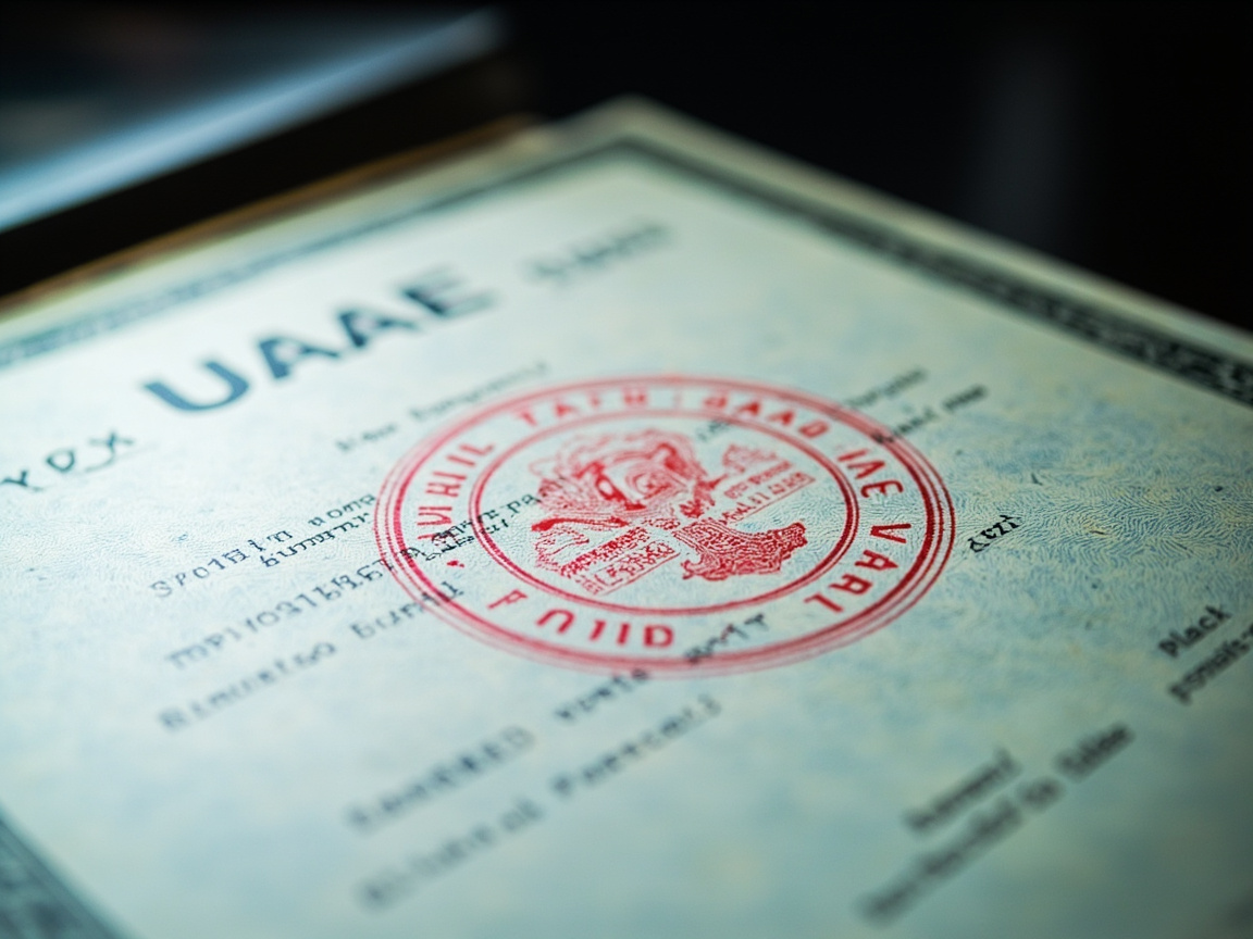 Document with MOFA attestation stamp and embassy legalization seal